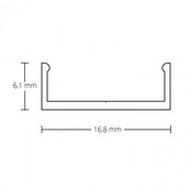 LED profiel Up Down 21,3 mm x 70 mm - met klikafdekking - UpDown01ALU