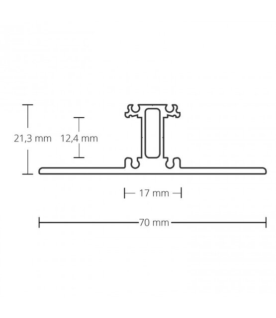 LED profiel Up Down - met klikafdekking 21,3 mm x 70 mm - UpDown01Zwart