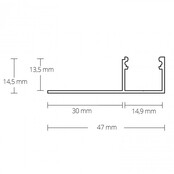 LED gipsplaat profiel inclusief klikafdekking 47mm x 14,50mm - GIPS100