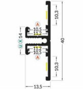 LED profiel Up Down - met afdekking 13,5 mm x 40 mm - UpDown02ZWART