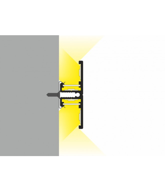 LED profiel Up Down - met afdekking 13,5 mm x 40 mm - UpDown02ZWART