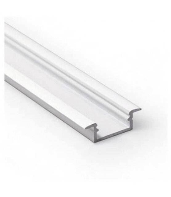 Wit LED inbouw profiel met afdekking 21,30 mm x 6,60 mm - 08.1WIT