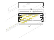 LED XL profiel 2 meter met lage afdekking 32mm x 11 mm - Xl24ALU