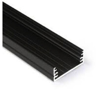 Zwart LED XL profiel 2 meter met lage afdekking 32mm x 11 mm - XL24ZWART
