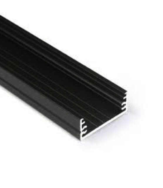 Zwart LED XL profiel 2 meter met lage afdekking 32mm x 11 mm - XL24ZWART