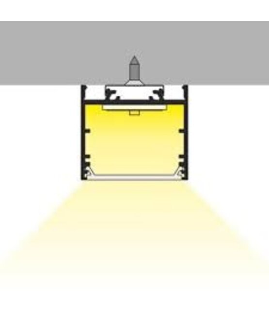 Wit LED XL profiel 4 meter met lage afdekking 33,4mm x 29,6mm - XL11WIT