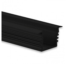 Zwart LED inbouw profiel met klikafdekking 16,80 mm x 13,47 - 03ZWART