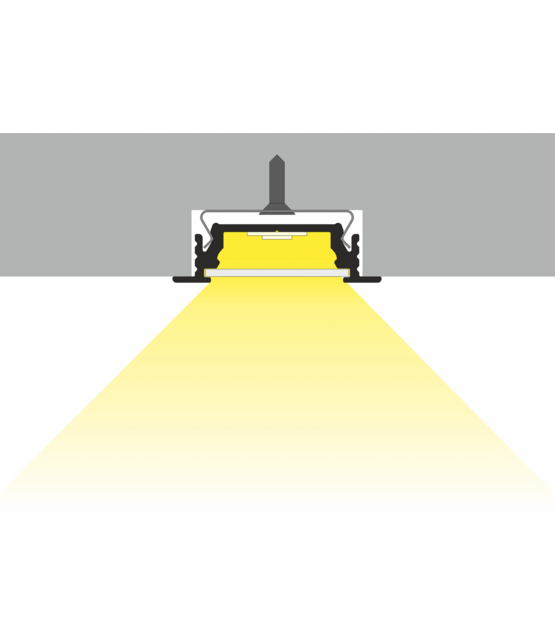 LED inbouw profiel inclusief afdekking 28 mm x 8 mm - 09Inbouw-Alu