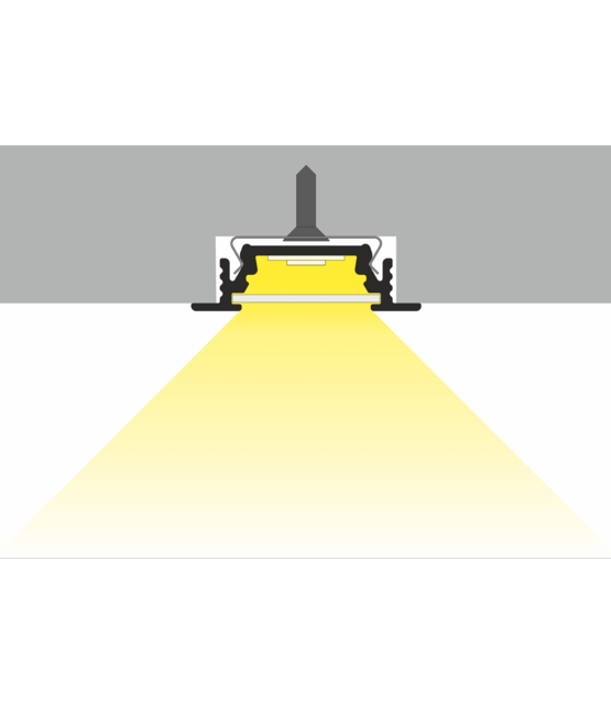 Wit LED inbouw profiel inclusief afdekking 28 mm x 8 mm - 09Inbouw-wit
