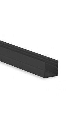 Zwart LED profiel met klikafdekking 10 mm x 9,2 mm - SLIM08ZWART