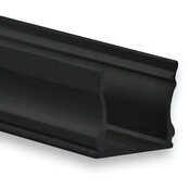 Zwart opbouw LED profiel met afdekking 17 mm x 15,2 mm - 06ZWART