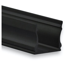 Zwart opbouw LED profiel met afdekking 17 mm x 15,2 mm - 06ZWART