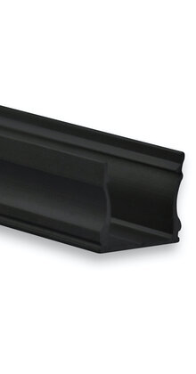 Zwart opbouw LED profiel met afdekking 17 mm x 15,2 mm - 06ZWART