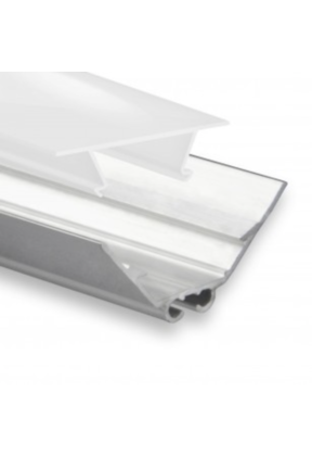 Breed LED hoekprofiel met opaal klikafdekking 25 mm x 25 mm - C15ALU