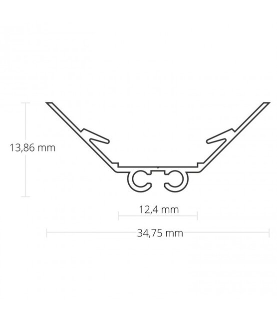Breed LED hoekprofiel met opaal klikafdekking 25 mm x 25 mm - C15ALU