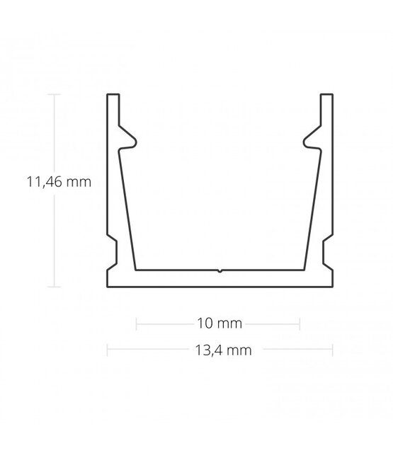 LED profiel met klikafdekking 13,4 mm x 11,46 mm – SLIM04ALU