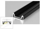 Zwart LED profiel met afdekking 28 mm x 9 mm - 09ZWART
