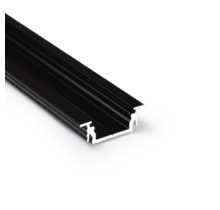 Zwart LED inbouw profiel 2 meter met afdekking 28 mm x 8 mm - 09Inbouw-zwart