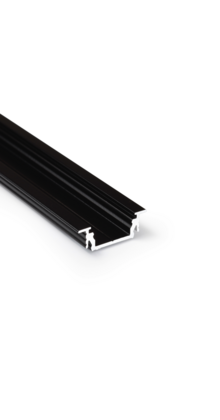Zwart LED inbouw profiel met afdekking 28 mm x 8 mm - 09Inbouw-zwart