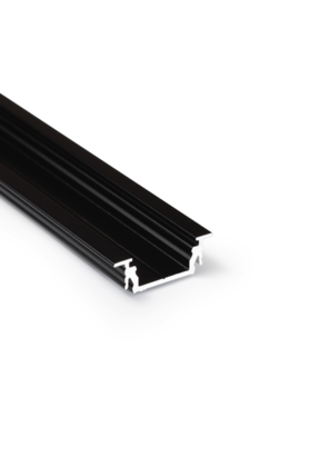 Zwart LED inbouw profiel met afdekking 28 mm x 8 mm - 09Inbouw-zwart