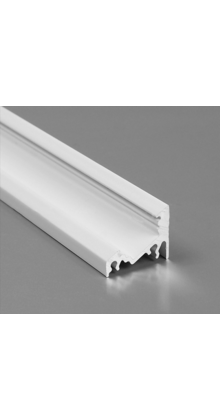 Wit LED hoekprofiel met afdekking 20 mm x 16 mm - C14WIT