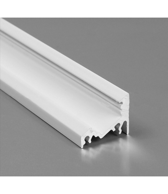 Wit LED hoekprofiel met afdekking 20 mm x 16 mm - C14WIT