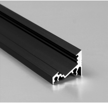 Zwart LED hoekprofiel met afdekking 20 mm x 16 mm - C14ZWART