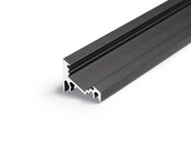 Zwart LED hoekprofiel met afdekking 20 mm x 16 mm - C14ZWART