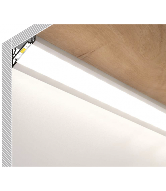 Zwart LED hoekprofiel met afdekking 20 mm x 16 mm - C14ZWART