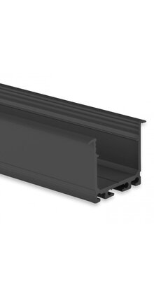 Zwart Inbouw LED XL profiel met klikafdekking 36.79mm x 26,00mm - XL07Zwart