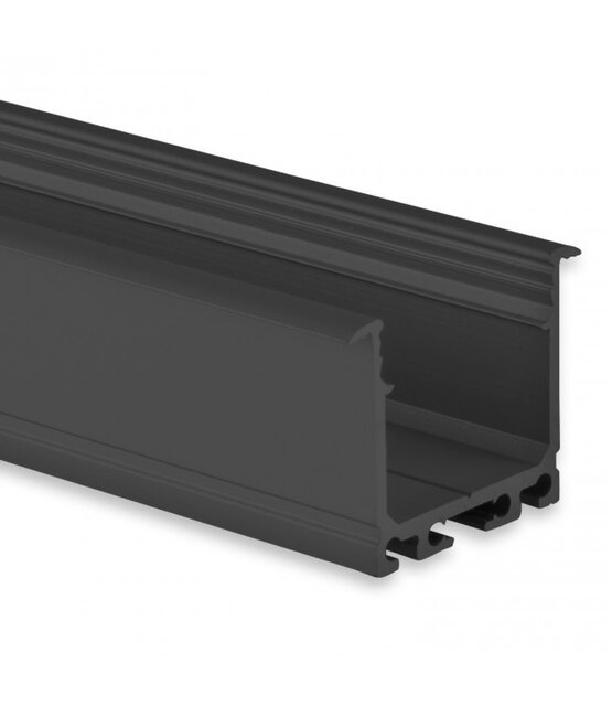 Zwart Inbouw LED XL profiel met klikafdekking 36.79mm x 26,00mm - XL07Zwart