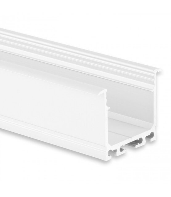 Wit XL LED inbouw profiel met klikafdekking 36.79mm x 26,00mm - XL07WIT