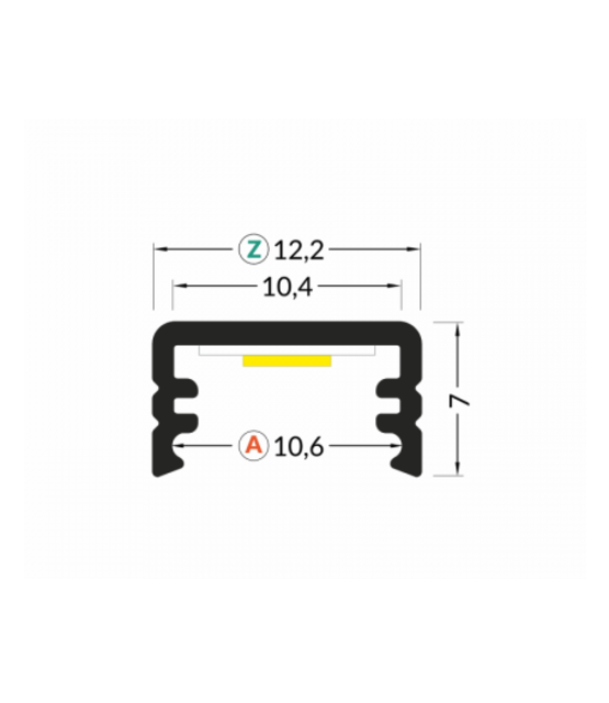 Wit LED profiel met opaal klikafdekking 12,2 mm x 7 mm - SLIM100WIT