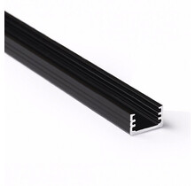 Zwart LED profiel met klikafdekking 12,2 mm x 7 mm - SLIM100ZWART