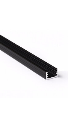Zwart LED profiel met klikafdekking 12,2 mm x 7 mm - SLIM100ZWART