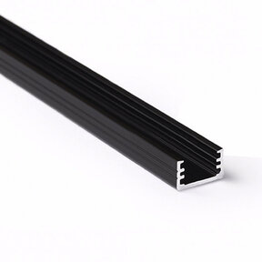 Zwart LED profiel met klikafdekking 12,2 mm x 7 mm - SLIM100ZWART