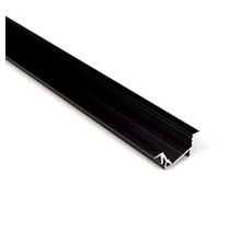 Zwart diagonaal inbouw LED profiel klikafdekking 30 mm x 12.7 mm - C22ZWART