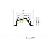 Wit diagonaal inbouw LED profiel met klikafdekking 30 mm x 12.7 mm - C22WIT