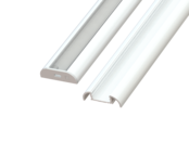 Wit LED opbouw profiel met afdekking 25,79 mm x 6,5 mm 17.1WIT