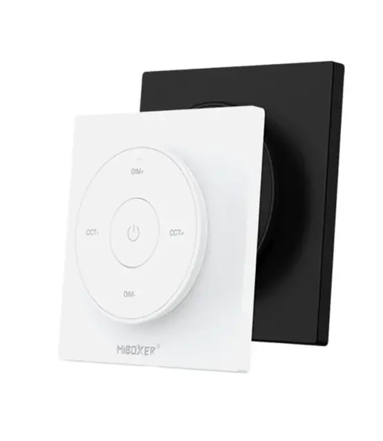 Design wanddimmer voor enkel kleurige en dual white LED strips – Draadloos – Miboxer K2 Wit