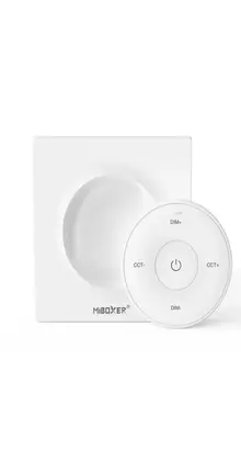 Design wanddimmer voor enkel kleurige en dual white LED strips – Draadloos – Miboxer K2 Wit