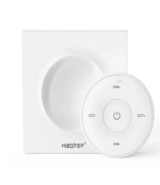 Design wanddimmer voor enkel kleurige en dual white LED strips – Draadloos – Miboxer K2 Wit