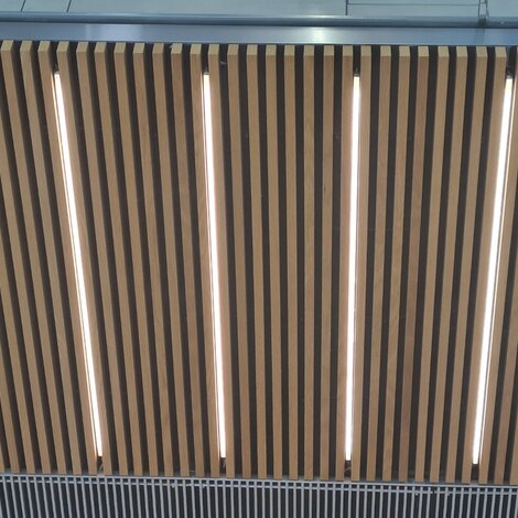 LED strip verwerken tussen houten latten