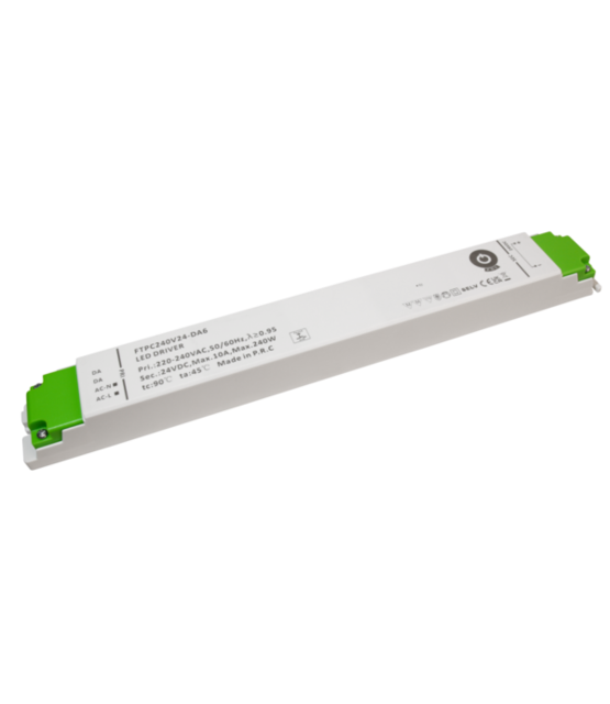 SLIM DALI LED voeding 240 watt 24 volt 10 Ampère - IP20 - compact - FTPC240V24-DA