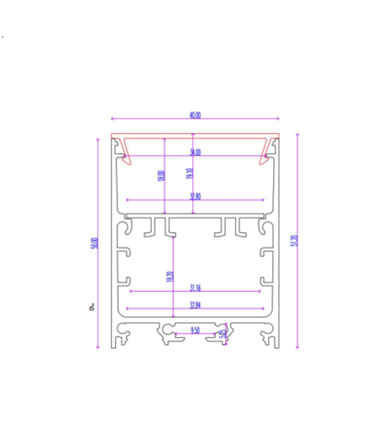 LED profiel inclusief klikafdekking 40mm x 50mm - XL340ALU
