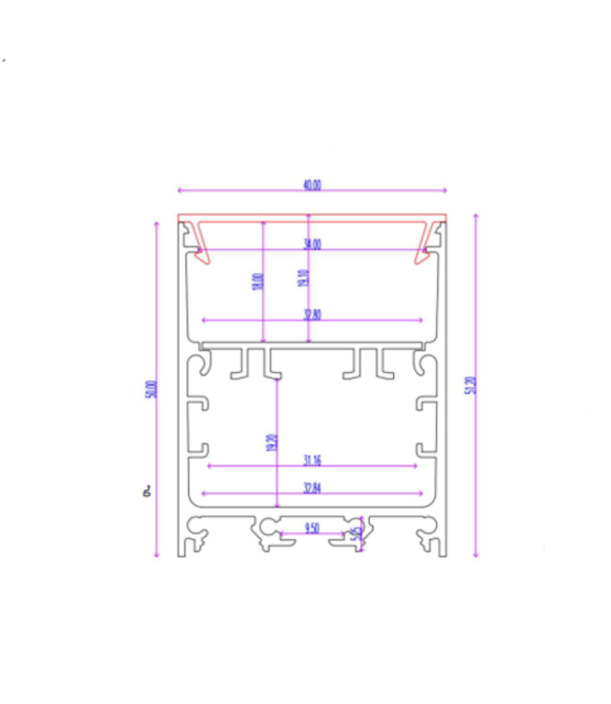 Wit LED profiel inclusief klikafdekking 40mm x 50mm - XL340WIT