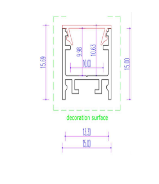LED profiel inclusief opaal klikafdekking 15mm x 15,69mm - 302ZWART