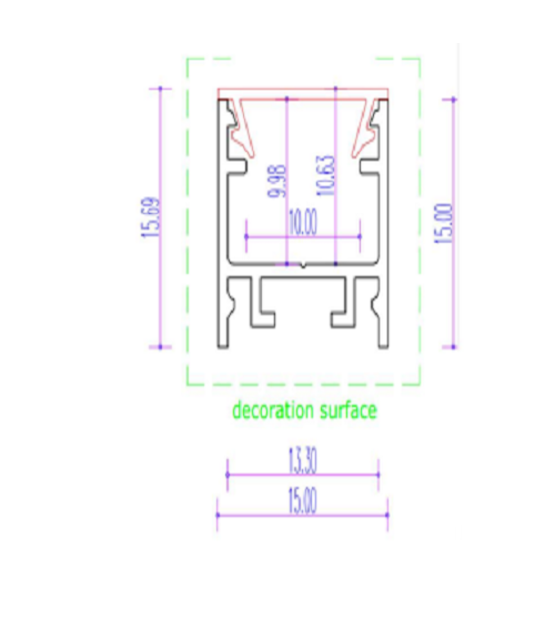 LED  profiel inclusief opaal klikafdekking 15mm x 15,69mm - 302ALU