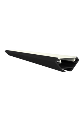 Zwart LED hoekprofiel inclusief afdekking 27.05 x 12.35 mm - 323ZWART