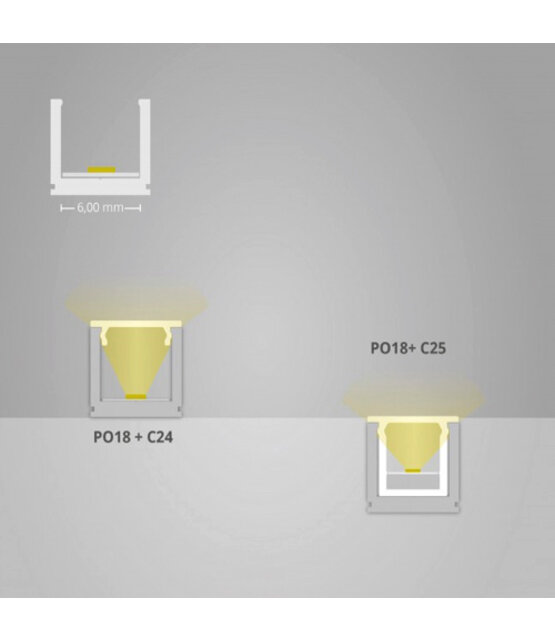 Zwart extra smal LED profiel met klikafdekking 7 mm x 7,8 mm - SLIM06ZWART